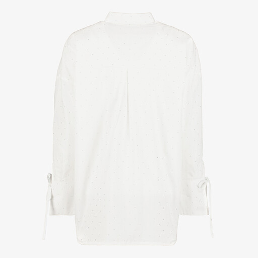 Dames blouse met strass steentjes wit