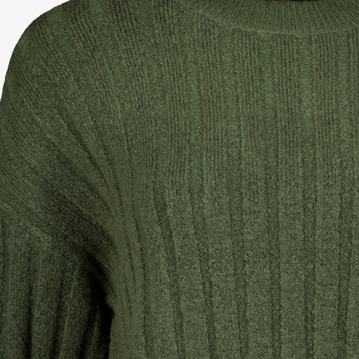 Ribgebreide dames trui groen