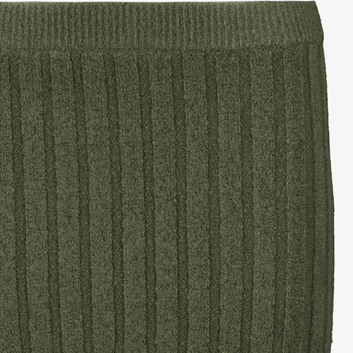 Ribgebreide dames midi rok groen