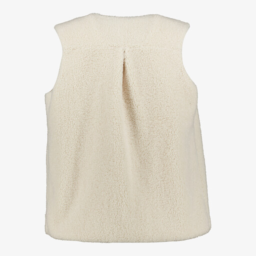 Dames teddy gilet lichtbeige