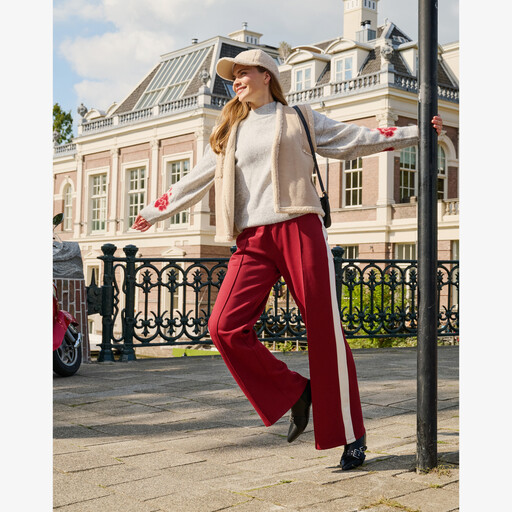 Dames gilet beige met teddy voering