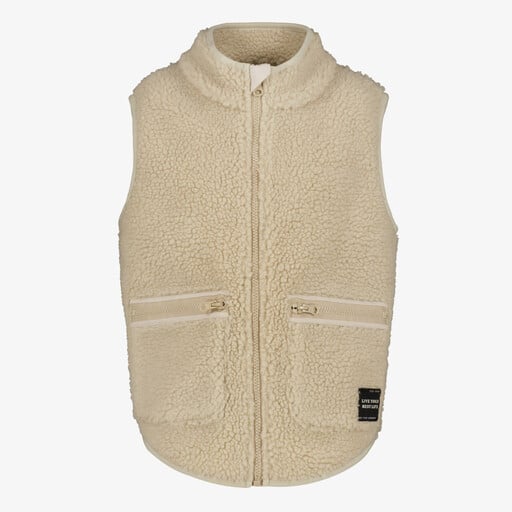 Jongens teddy gilet beige
