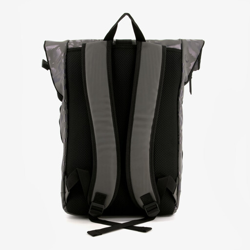 Rolltop rugzak waterdicht zwart met panterprint 14 liter