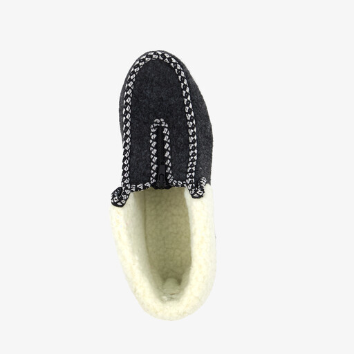 Dames pantoffel hoog zwart