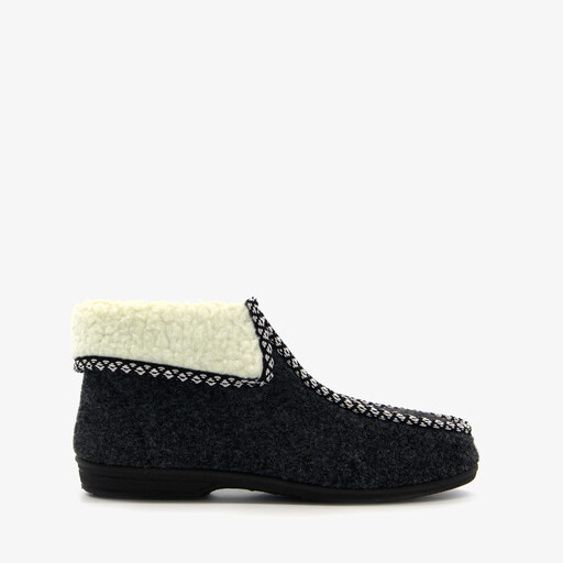 Dames pantoffel hoog zwart