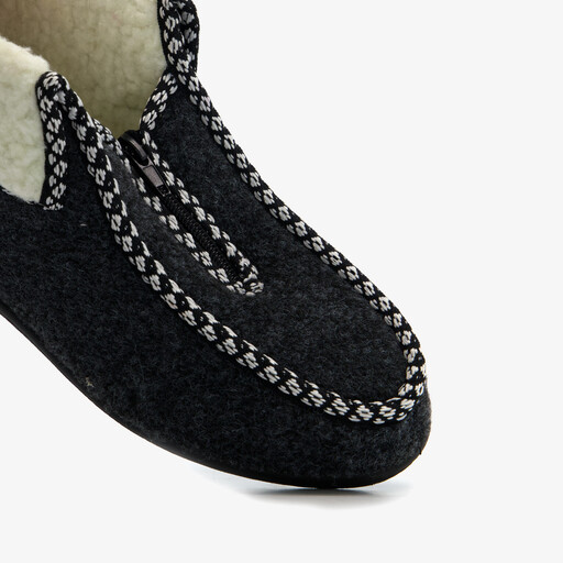 Dames pantoffel hoog zwart