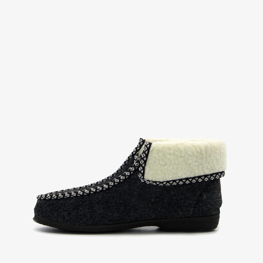 Dames pantoffel hoog zwart