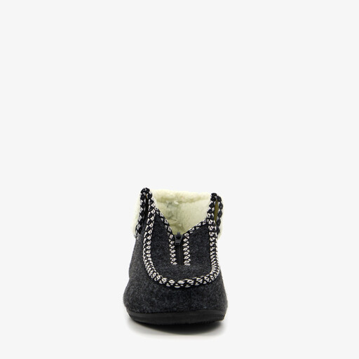Dames pantoffel hoog zwart