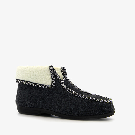 Dames pantoffel hoog zwart