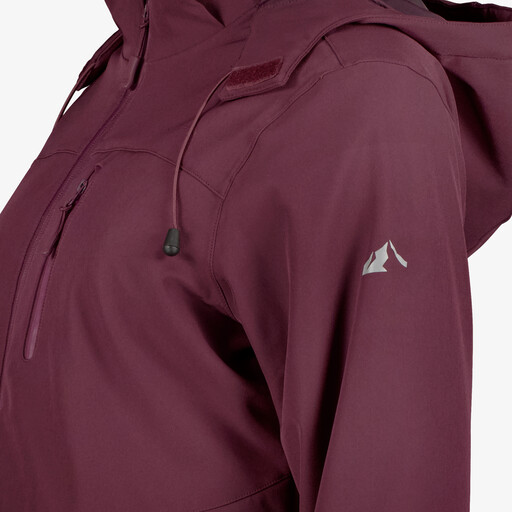 Gewatteerde dames softshell jas bordeaux