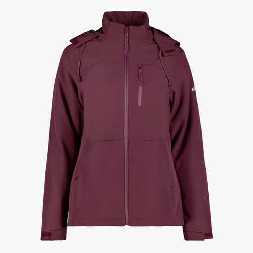 Gewatteerde dames softshell jas bordeaux