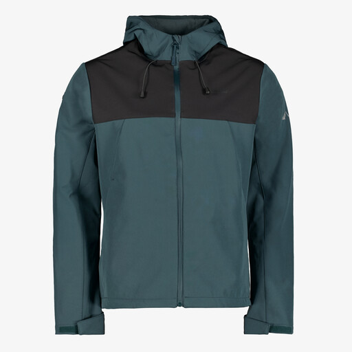 Heren softshell jas blauw zwart