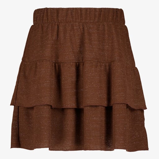 Meisjes rok glitters bruin