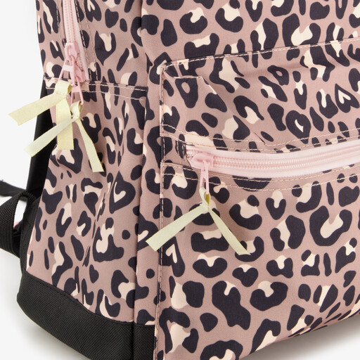 Meisjes rugzak met panterprint roze zwart