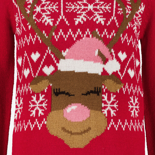 Kinder kersttrui met rendier rood