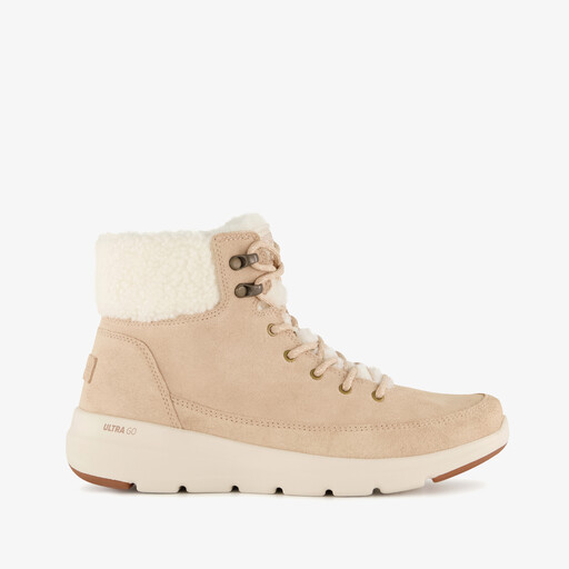 On-the-GO Glacial suède veterboots beige