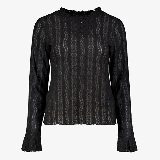 Dames mesh top zwart