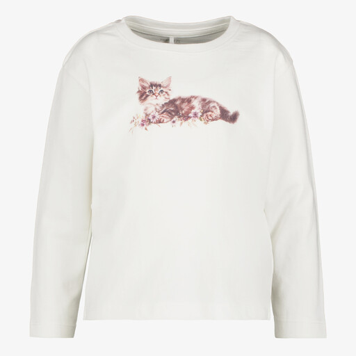 Name It meisjes trui met kat wit