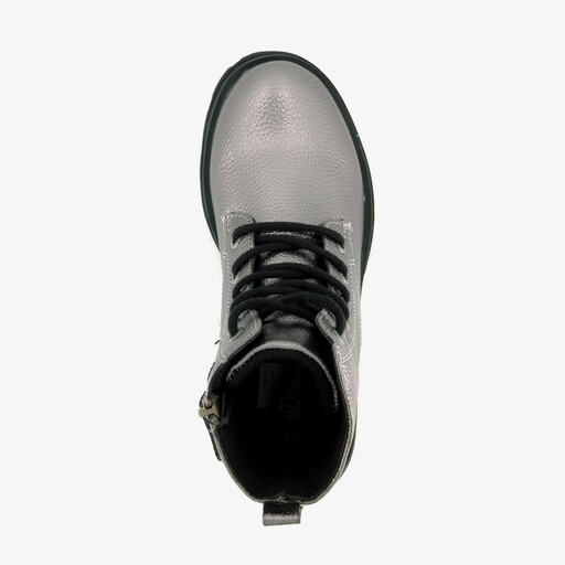Metallic meisjes veterboots zilverkleurig