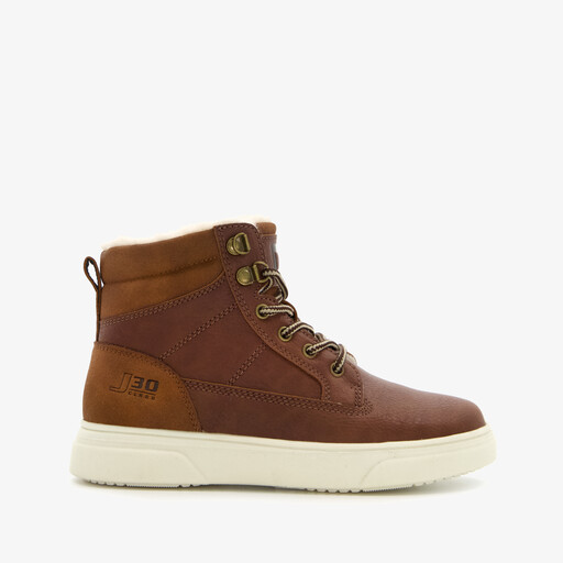 Gevoerde jongens veterboots bruin