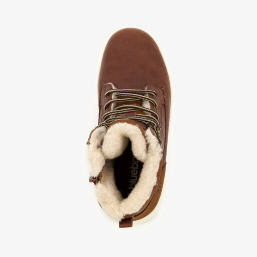 Gevoerde jongens veterboots bruin