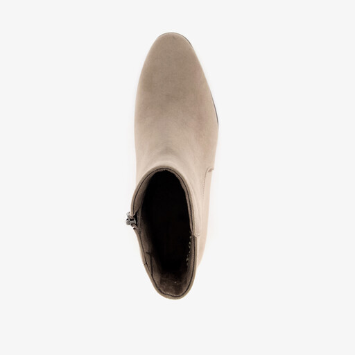 Dames enkellaarsjes met hak beige