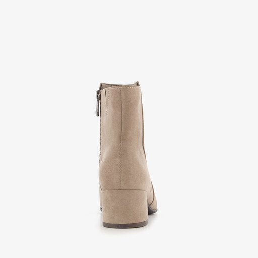 Dames enkellaarsjes met hak beige