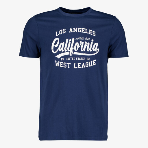 Heren T-shirt met tekstopdruk blauw