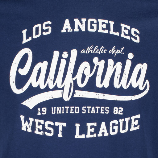 Heren T-shirt met tekstopdruk blauw