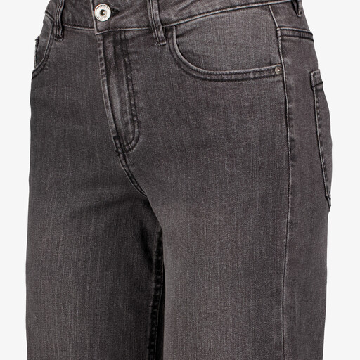 Dames wide leg jeans donkergrijs lengte 33
