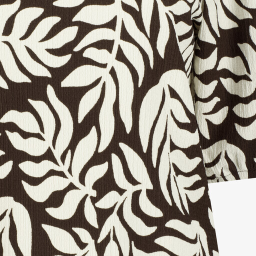 Dames shirt bruin/wit