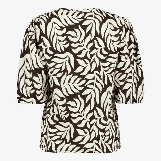 Dames shirt bruin/wit
