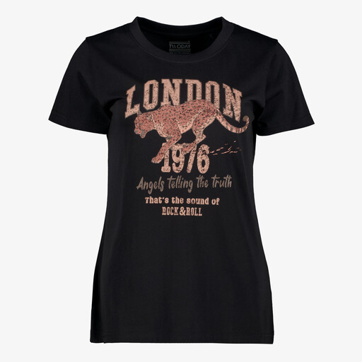 Dames t-shirt met opdruk zwart