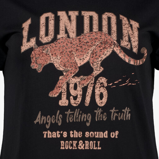 Dames T-shirt met opdruk zwart