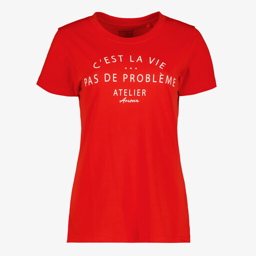 Dames t-shirt met opdruk rood