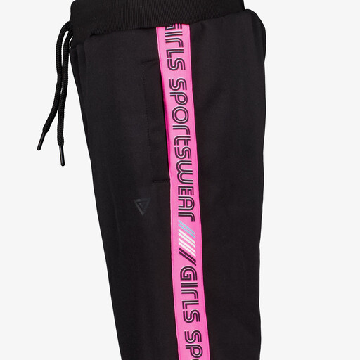 Meisjes trainingsbroek zwart roze