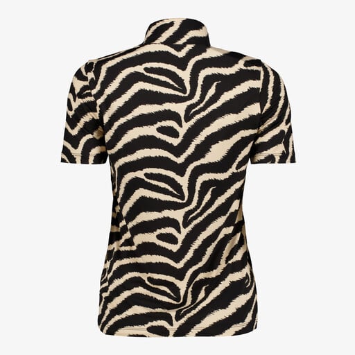Dames top met zebraprint zwart beige