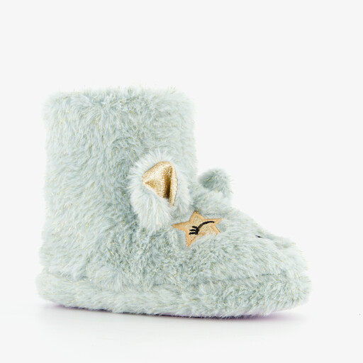 Kinder pantoffels muis mintgroen