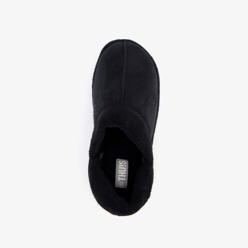 Thuis gevoerde dames pantoffels zwart