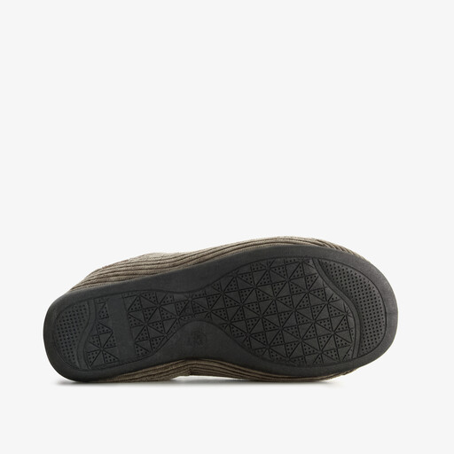 Heren pantoffels ribstof bruin