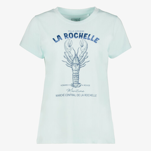 Dames t-shirt met opdruk blauw