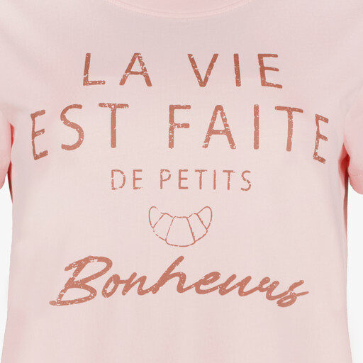 Dames T-shirt met opdruk roze
