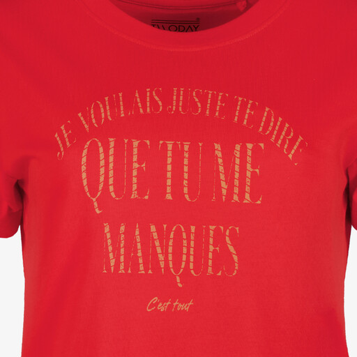 Dames T-shirt met opdruk rood