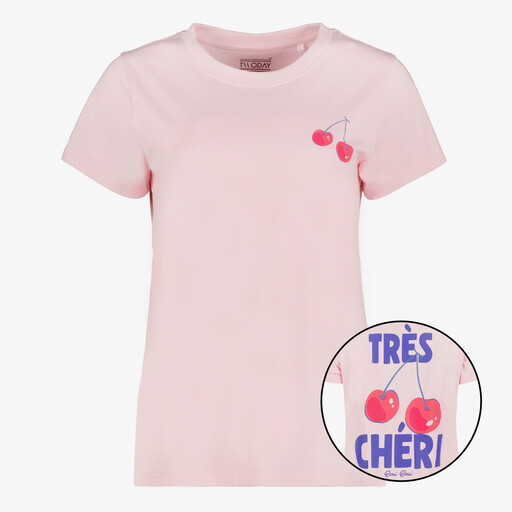 Dames t-shirt met opdruk roze