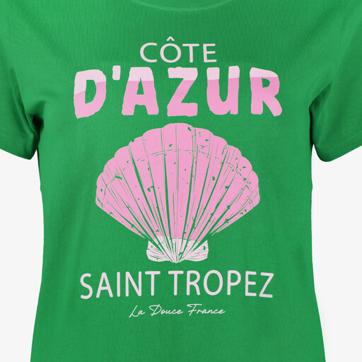 Dames T-shirt met opdruk groen
