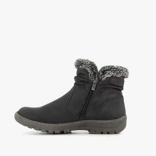 Gevoerde dames enkellaarsjes zwart