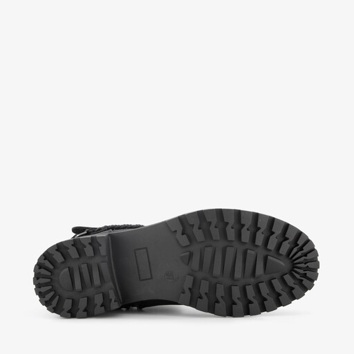 Dames boots met sierbandjes zwart