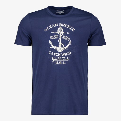 Heren T-shirt met opdruk blauw