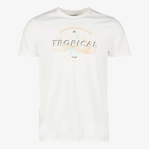 Heren T-shirt met tekstopdruk wit