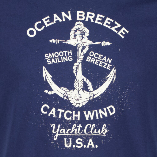 Heren T-shirt met opdruk blauw